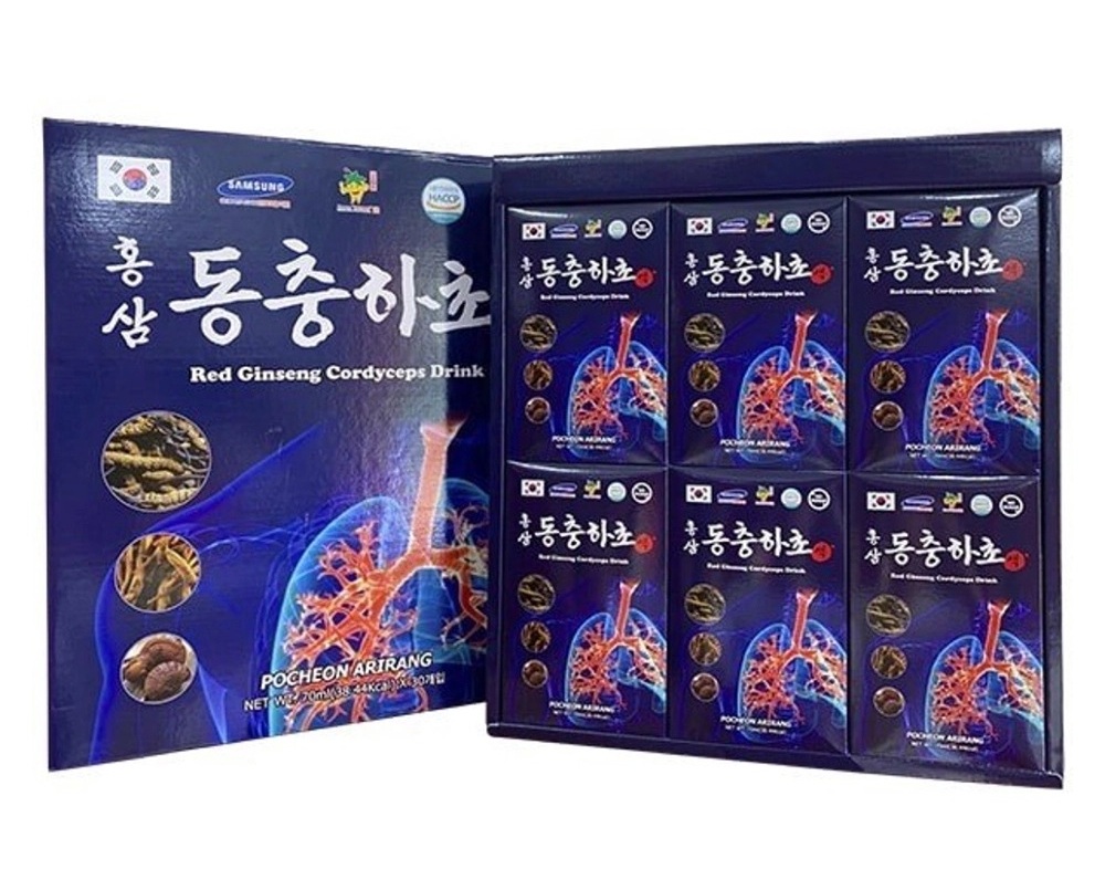 Nước hồng sâm đông trùng hạ thảo bổ phổi Pocheon Arirang